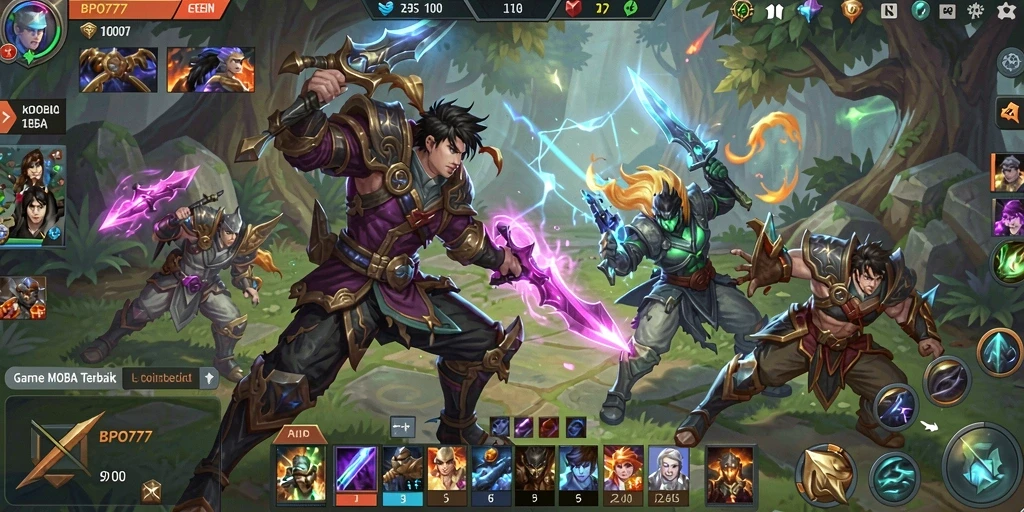 Gameplay seru BPO777 dengan pertarungan antar tim yang mendebarkan.