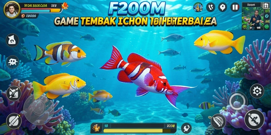 Gameplay menarik dalam F200M dengan berbagai ikan untuk ditangkap.