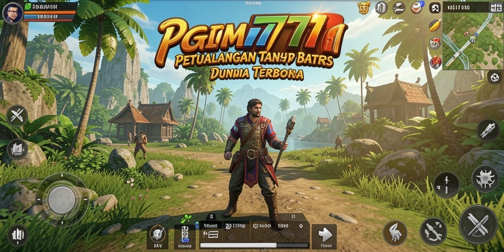 Screenshot dari gameplay GIM777 yang menunjukkan eksplorasi dunia terbuka.