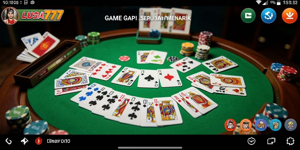 Tampilan screenshot LUSA777 dengan antarmuka gameplay Gaple yang menarik.