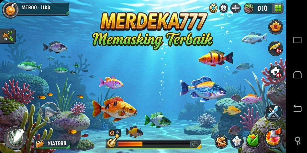 Screenshot gameplay MERDEKA777 yang seru saat memancing.