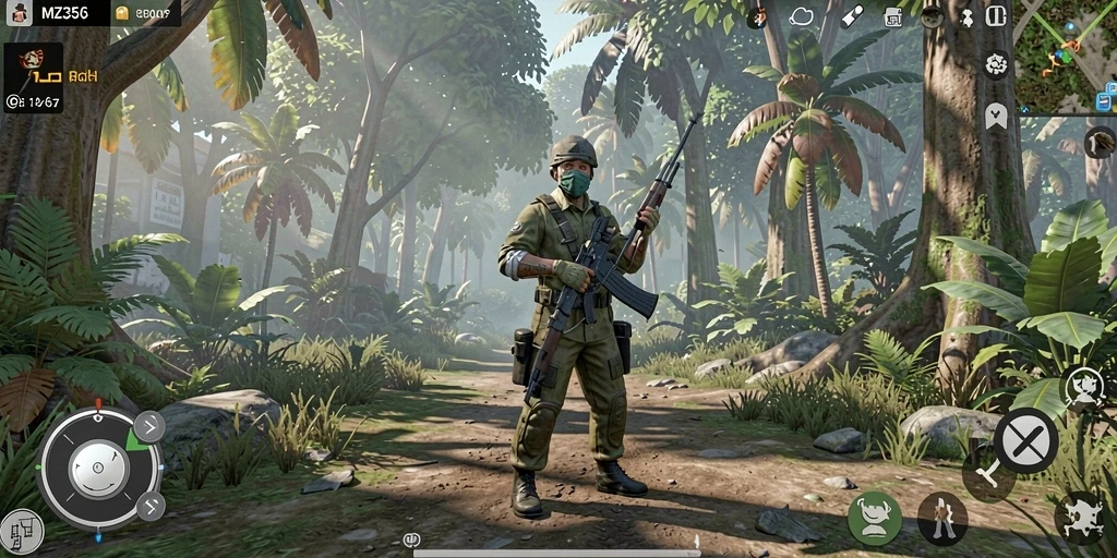 Tampilan gameplay MZ356 dengan simulasi kehidupan yang realistis.