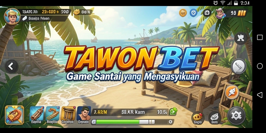 Tampilan gameplay TAWONBET yang ceria dan menarik.