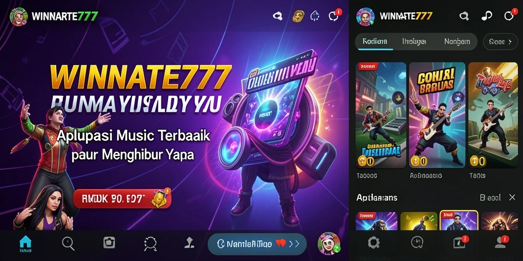 Screenshot gameplay utama WINRATE777 yang menunjukkan suasana bermain musik.
